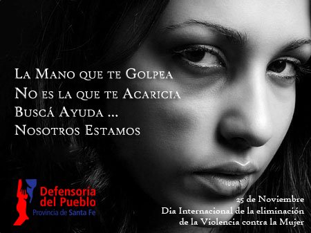 Imágen por el Día Internacional de la Eliminación de la Violencia contra la  Mujer | Defensoría del Pueblo de la Provincia de Santa Fe
