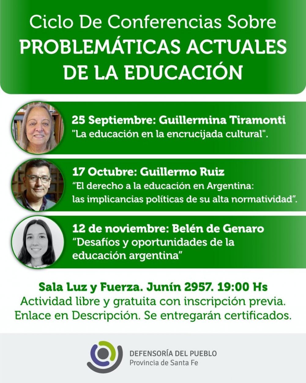 CICLO DE CONFERENCIAS SOBRE PROBLEMÁTICAS ACTUALES DE LA EDUCACIÓN ...